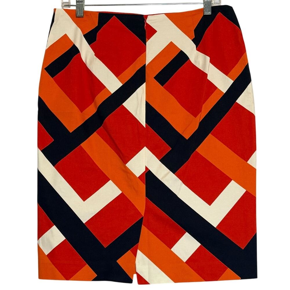 Ann Taylor Geometric Print Pencil Skirt Size 8 Flat Front Career Indie Eclectic - Picture 2 of 12